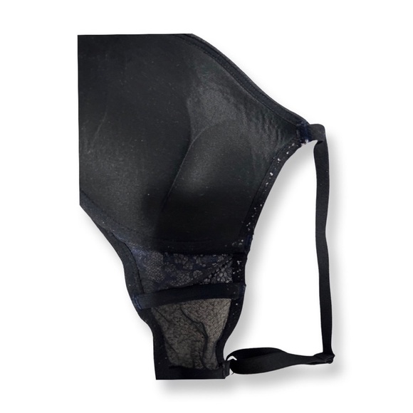 VICTORIA'S Secret blue lace and black bombshell plunge bra 32D - Picture 5 of 6